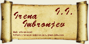 Irena Imbronjev vizit kartica